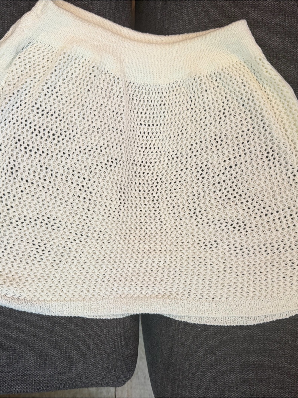 Amazon crochet swim skirts 2 pack bundle- Cream and Black Knit Mesh Mini Skirt